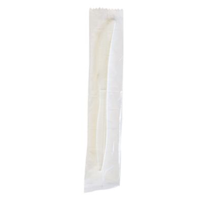 Boardwalk Mediumweight Wrapped Polypropylene Cutlery, Knife, 5.86", Plastic, White, 1,000/Carton (KNIFEMWPPIW)