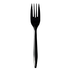 Boardwalk Mediumweight Polypropylene Cutlery, Fork, Plastic, Black, 1,000/Carton (FORKBLPP)