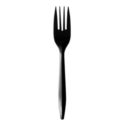 Boardwalk Mediumweight Polypropylene Cutlery, Fork, Plastic, Black, 1,000/Carton (FORKBLPP)