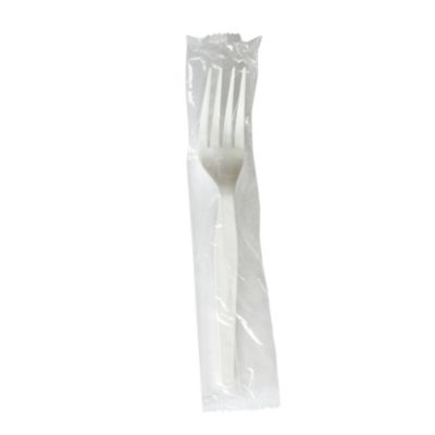 Boardwalk Heavyweight Wrapped Polystyrene Cutlery, Fork, Plastic, White, 1,000/Carton (FORKWHPSIW)
