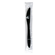 Boardwalk Mediumweight Wrapped Polypropylene Cutlery, Knife, Plastic, Black, 1,000/Carton (KNIFEBLPPIW)