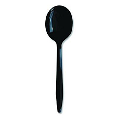 Boardwalk Heavyweight Polypropylene Cutlery, Soup Spoon, Plastic, Black, 1,000/Carton (SOUPBLHVY)