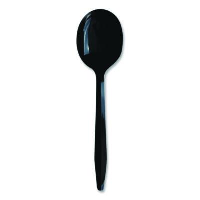 Boardwalk Heavyweight Polypropylene Cutlery, Soup Spoon, Plastic, Black, 1,000/Carton (SOUPBLHVY)