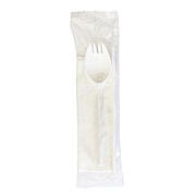 Boardwalk School Cutlery Kit, Mediumweight, Napkin/Spork/Straw, 5.31", Plastic, White, 1,000/Carton (SCHOOLKITPP)