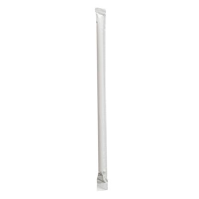 Boardwalk Wrapped Giant Straws, 7.75", Polypropylene, Red/White Striped, 300/Pack, 24 Packs/Carton (GSTW775RW)