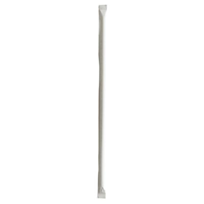 Boardwalk Wrapped Jumbo Straws, 10.25", Polypropylene, Clear, 500/Pack, 4 Packs/Carton (JUMW1025CLR)