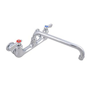 BK Resources WorkForce Standard Duty Faucet, 4.62" Height/12" Reach, Chrome-Plated Brass (BKF8W12M)
