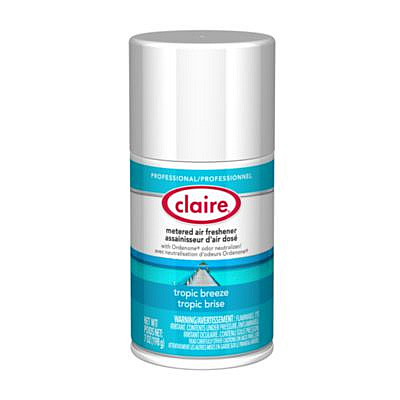 Claire Metered Air Freshener, 7 oz Aerosol Spray, Tropic Breeze, 12/Carton (105)