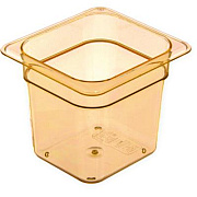 Carlisle StorPlus High Heat Food Pan, 2.5 qt, 6.38 x 6.75 x 6, Amber, Plastic (3088513)