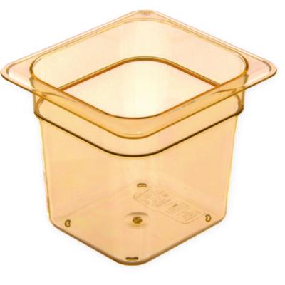 Carlisle StorPlus High Heat Food Pan, 2.5 qt, 6.38 x 6.75 x 6, Amber, Plastic (3088513)