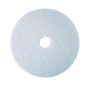 3M Low-Speed Super Polishing Floor Pads 4100, 12" Diameter, White, 5/Carton (410012IN)