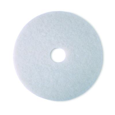 3M Low-Speed Super Polishing Floor Pads 4100, 12" Diameter, White, 5/Carton (410012IN)