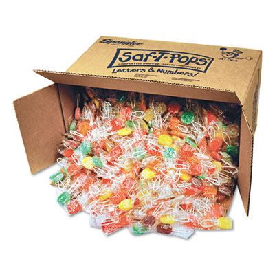 Saf-T-Pops, Assorted Flavors, Individually Wrapped, Bulk 25 lb Box, 1000/Carton (545)