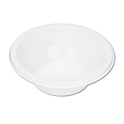 Tablemate Plastic Dinnerware, Bowl, 5 oz, White, 125/Pack (5244WH)