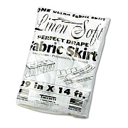 Tablemate Table Set Linen-Like Table Skirting, Polyester, 29" x 14 ft, White (LS2914WH)
