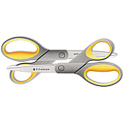 Westcott Titanium Bonded Scissors, 8" Long, 3.5" Cut Length, Gray/Yellow Straight Handles, 2/Pack (13901)