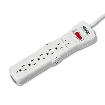 Tripp Lite Protect It! Surge Protector, 7 Outlets, 15 ft Cord, 2520 Joules, Light Gray (SUPER7TEL15)