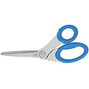 Westcott SCISSORS WITH ANTIMICROBIAL PROTECTION, 8" LONG, 3.5" CUT LENGTH, BLUE OFFSET HANDLE (14739)