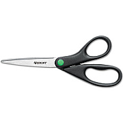Westcott KleenEarth Scissors, 8" Long, 3.25" Cut Length, Black Straight Handle (41418)