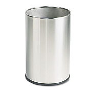 Rubbermaid Commercial EUROPEAN AND METALLIC SERIES WASTEBASKET, ROUND, 5 GAL, SATIN STAINLESS (UB1900SSS)