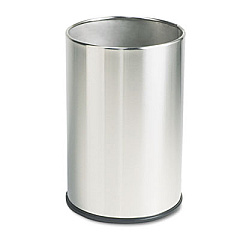 Rubbermaid Commercial EUROPEAN AND METALLIC SERIES WASTEBASKET, ROUND, 5 GAL, SATIN STAINLESS (UB1900SSS)