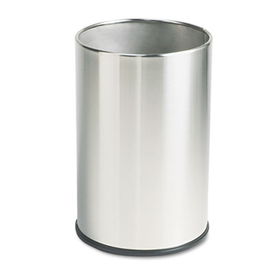 Rubbermaid Commercial EUROPEAN AND METALLIC SERIES WASTEBASKET, ROUND, 5 GAL, SATIN STAINLESS (UB1900SSS)