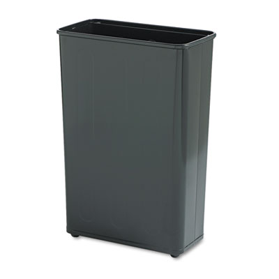 Rubbermaid Commercial Fire-Safe Wastebasket, Rectangular, Steel, 24gal, Black (WB96RBK)