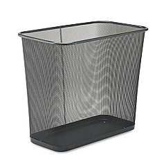Rubbermaid Commercial STEEL MESH WASTEBASKET, RECTANGULAR, 7.5 GAL, BLACK (WMB30RBK)