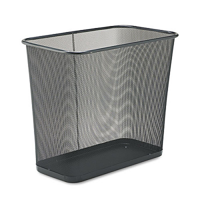 Rubbermaid Commercial STEEL MESH WASTEBASKET, RECTANGULAR, 7.5 GAL, BLACK (WMB30RBK)